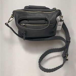 NWT Anthropologie Antikkraft Vegan Gray Braided Crossbody Bag Purse